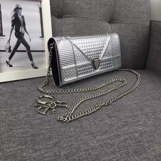 Dior Original Cowhide mini Shoulder Bag 3780 Silver