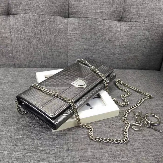 Dior Original Cowhide mini Shoulder Bag 3780 Silver grey