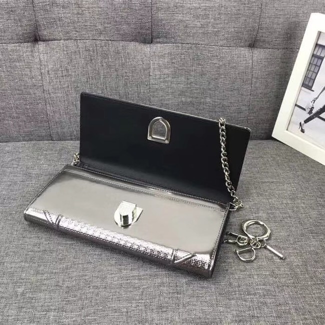 Dior Original Cowhide mini Shoulder Bag 3780 Silver grey