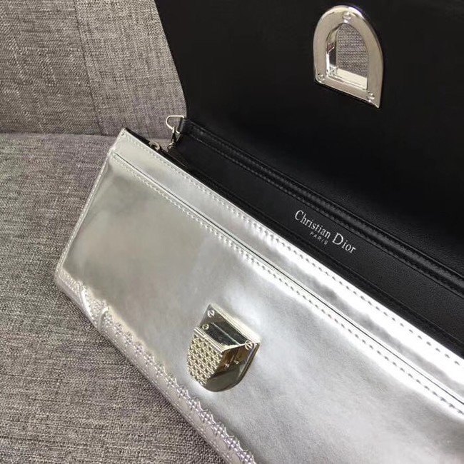 Dior Original Cowhide mini Shoulder Bag 3780 Silver&black