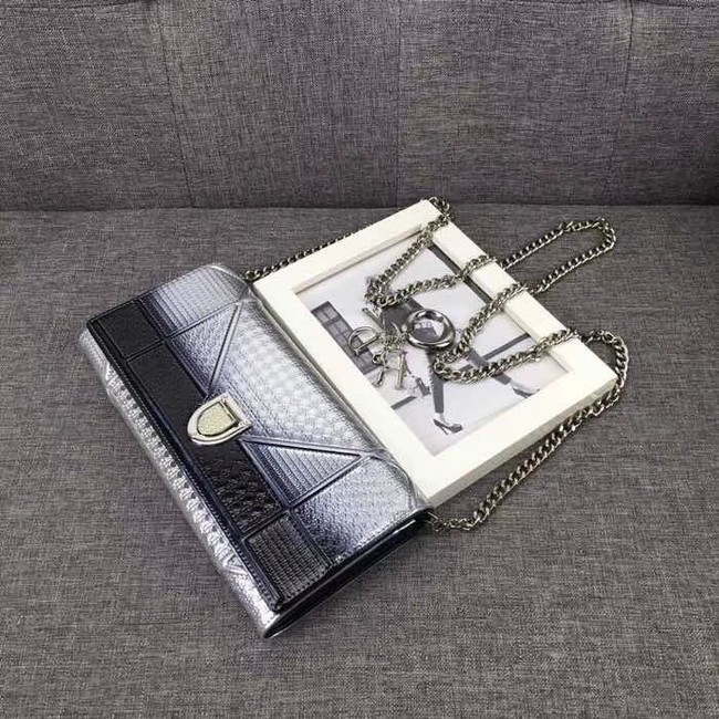 Dior Original Cowhide mini Shoulder Bag 3780 Silver&black