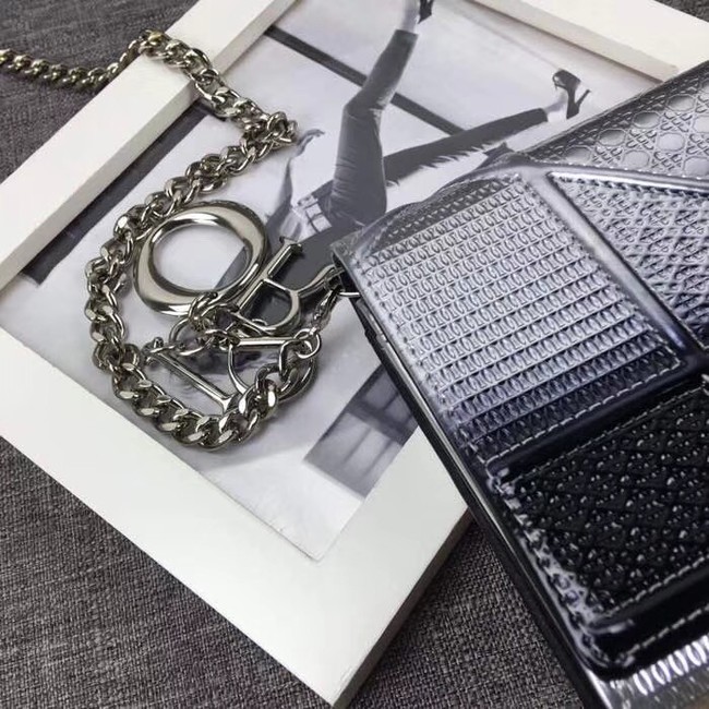 Dior Original Cowhide mini Shoulder Bag 3780 Silver&black