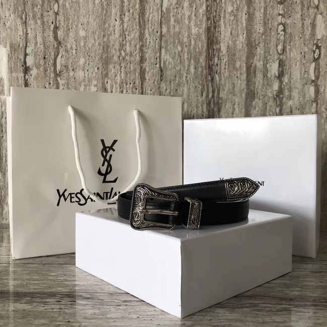 YSL leather belt 4765 black