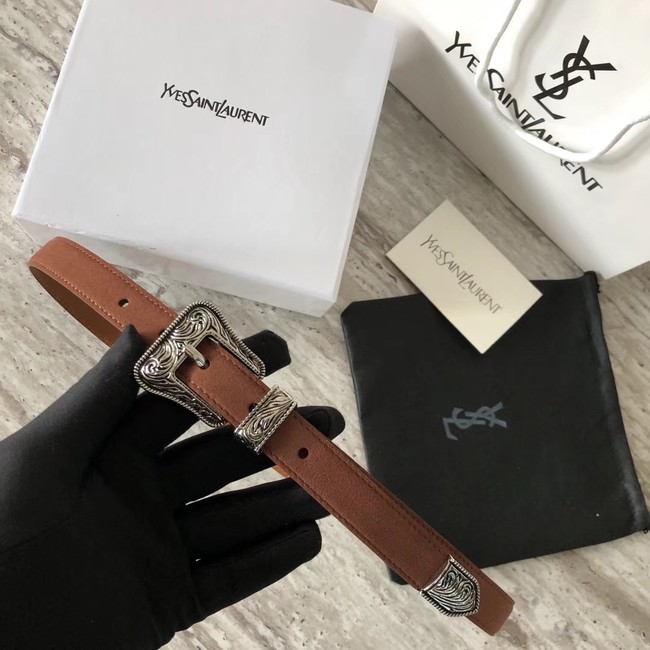 YSL leather belt 4765 brown