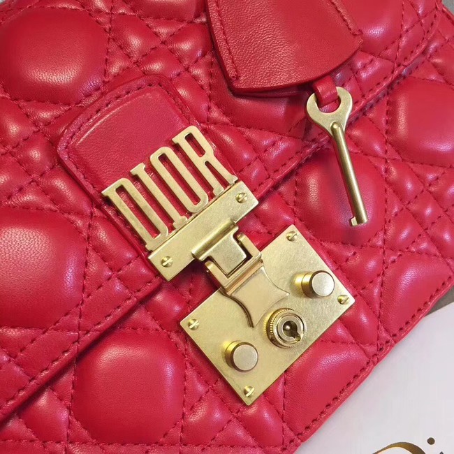 DIORADDICT FLAP BAG IN RED CANNAGE LAMBSKIN M5818