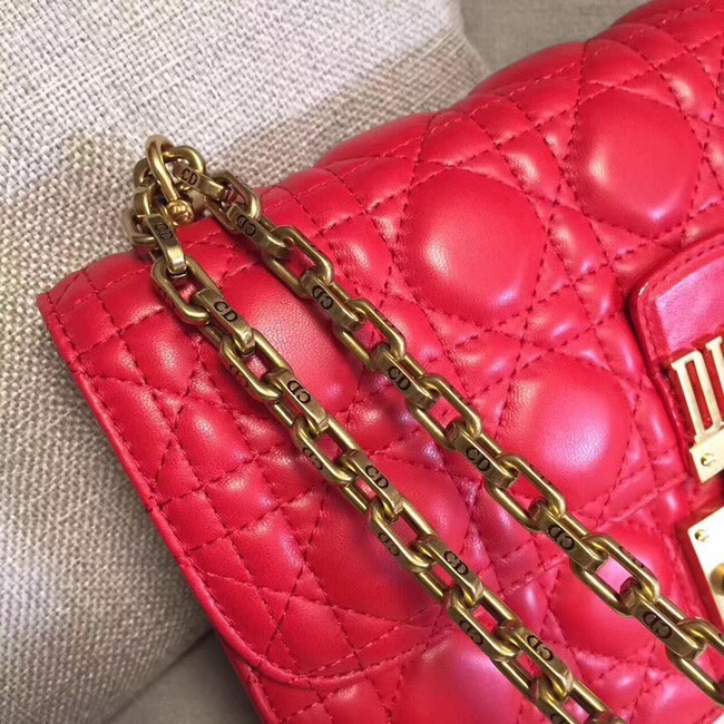 DIORADDICT FLAP BAG IN RED CANNAGE LAMBSKIN M5818