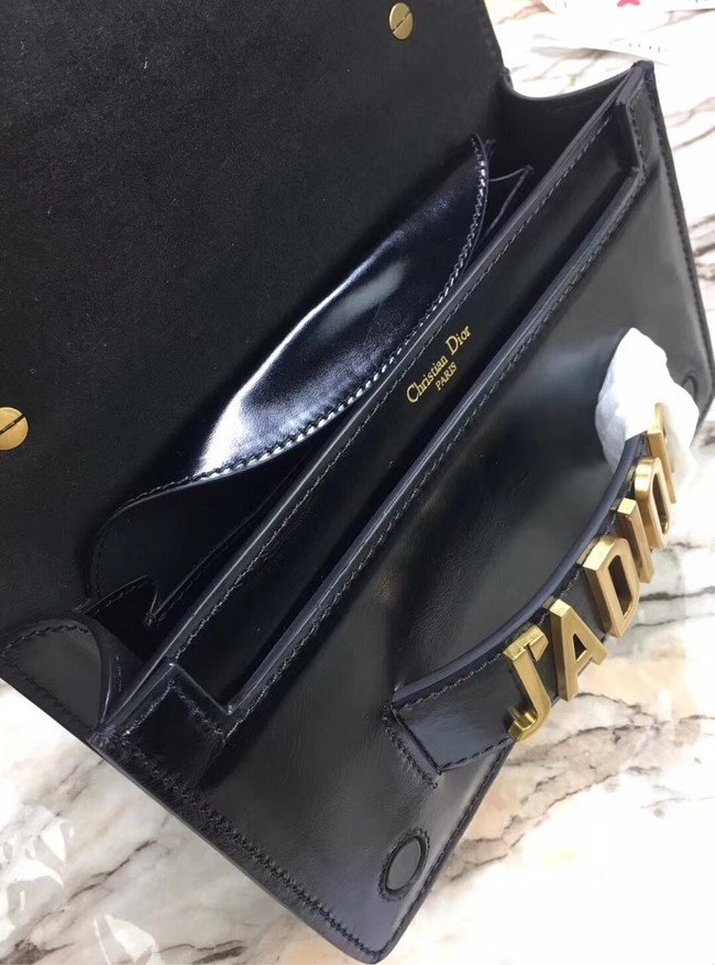 JADIOR FLAP BAG WITH CHAIN IN BLACK CALFSKIN M9000