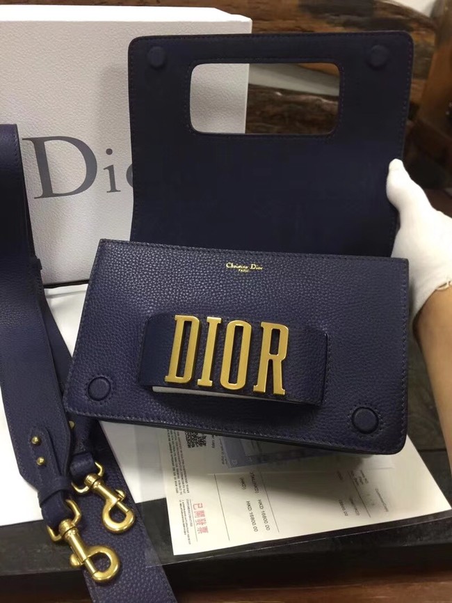 Jadior flap bag calfskin cross-body bag M8000 dark blue