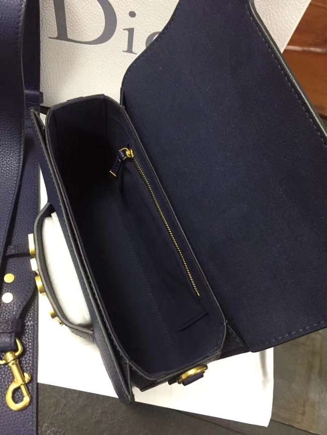 Jadior flap bag calfskin cross-body bag M8000 dark blue