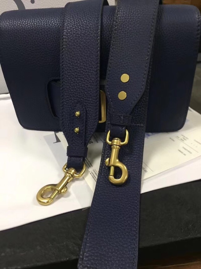 Jadior flap bag calfskin cross-body bag M8000 dark blue