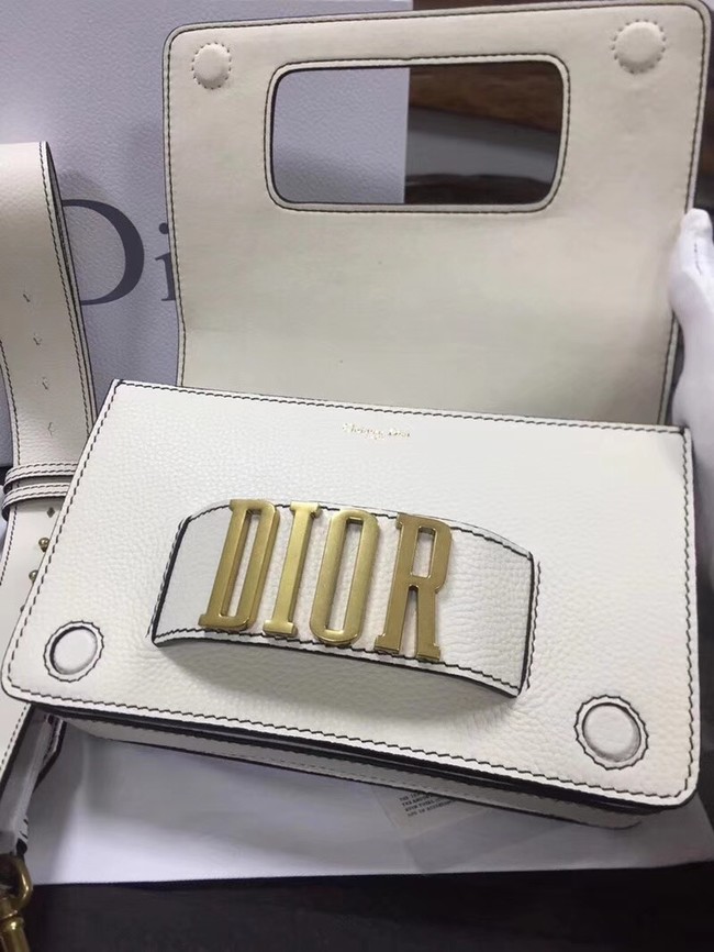 Jadior flap bag calfskin cross-body bag M8000 white