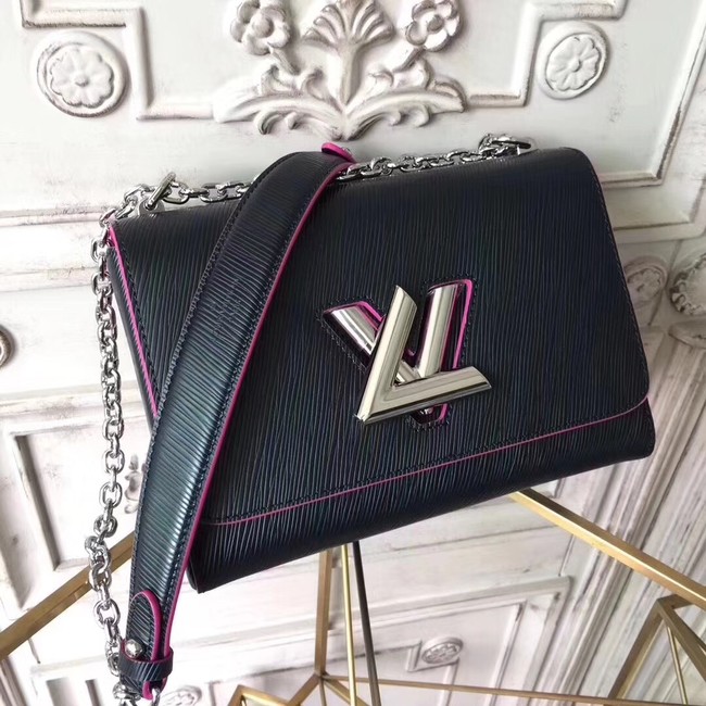 Louis vuitton original epi leather TWIST MM M50332 black&rose