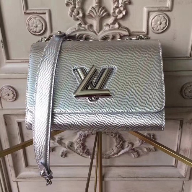 Louis vuitton original epi leather TWIST MM M50332 silver