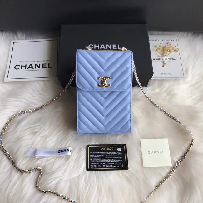 Chanel Flap Original Mobile phone bag 55698 blue