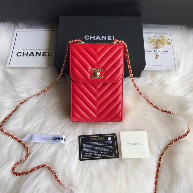 Chanel Flap Original Mobile phone bag 55698 red