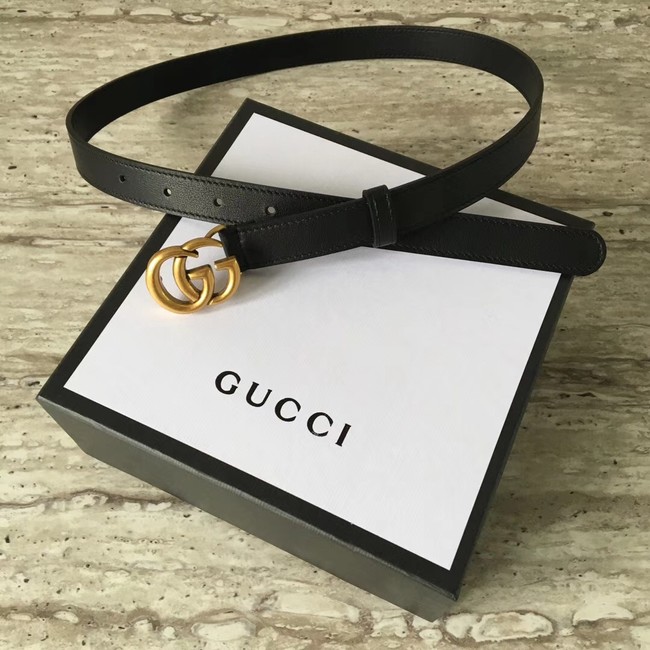 Gucci Leather belt with Double G buckle 409417 black