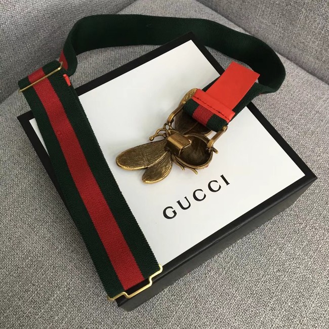 Gucci Sylvie Web belt with bee 453277 red&green