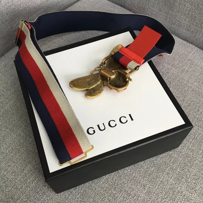 Gucci Sylvie Web belt with bee 453277 red&white&blue