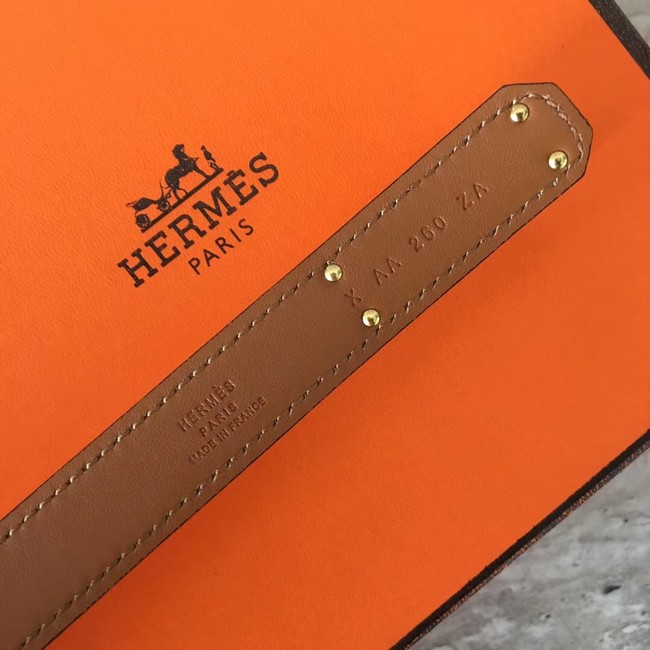 Hermes original epsom leather Kelly belt H069854 white gold plated metal