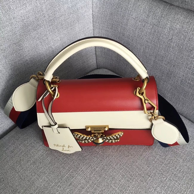 Gucci Queen Margaret small top handle bag 476541 red&white