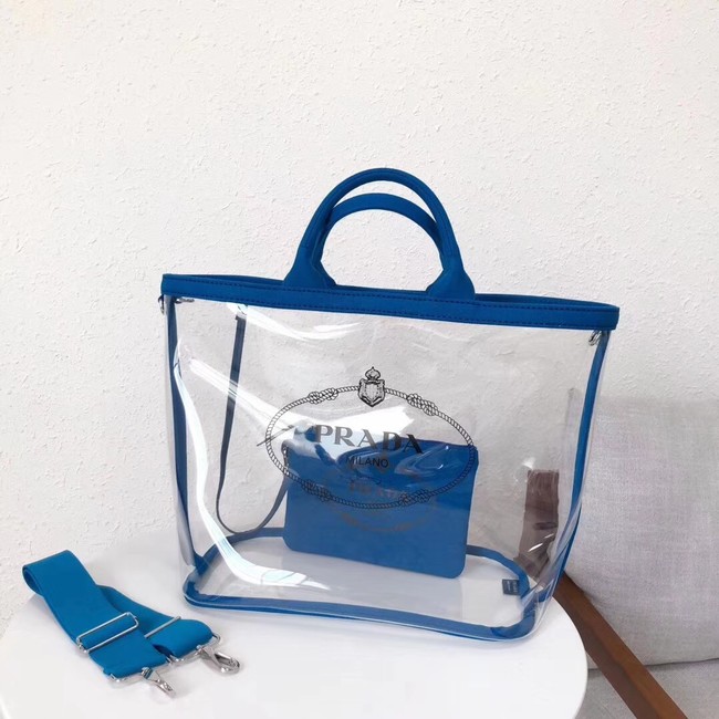 Prada Fabric and Plexiglas handbag large size 1BG164 blue