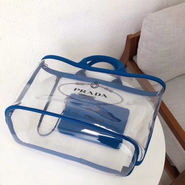 Prada Fabric and Plexiglas handbag large size 1BG164  blue