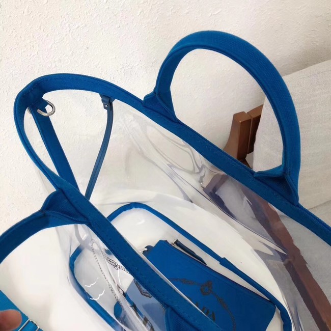 Prada Fabric and Plexiglas handbag large size 1BG164  blue