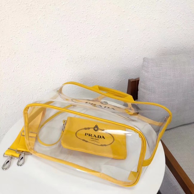 Prada Fabric and Plexiglas handbag large size 1BG164  yellow