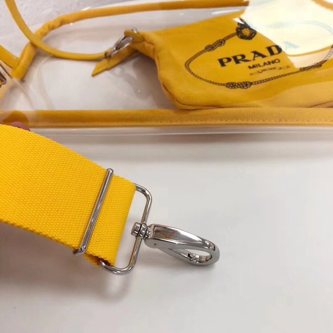 Prada Fabric and Plexiglas handbag large size 1BG164  yellow