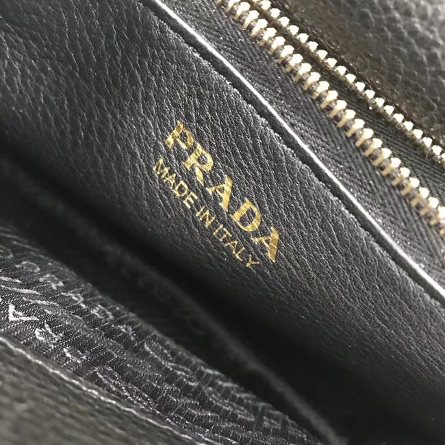 Prada calf leather shoulder bag 1BD102 black