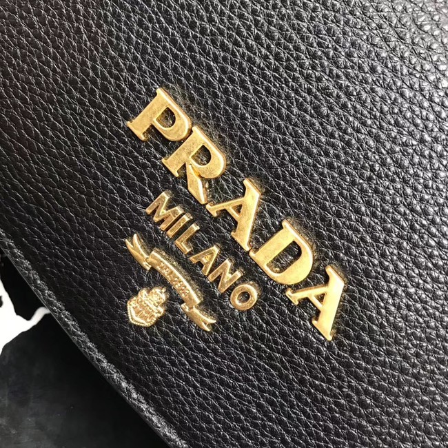 Prada calf leather shoulder bag 1BD102 black