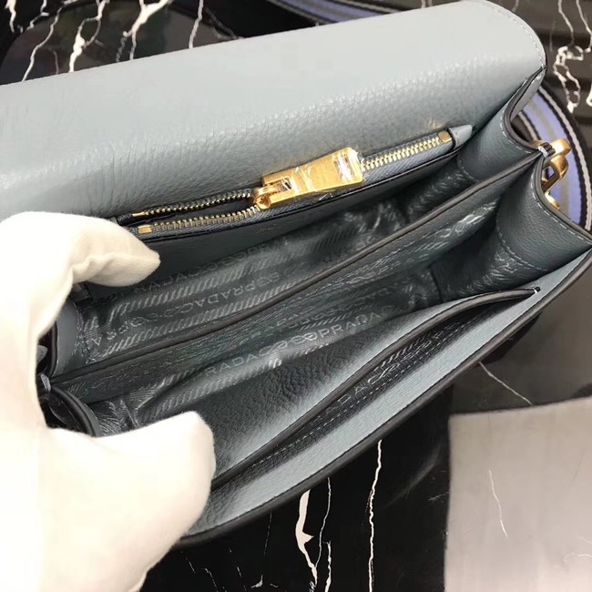 Prada calf leather shoulder bag 1BD102 blue