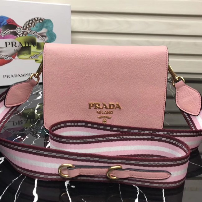 Prada calf leather shoulder bag 1BD102 pink