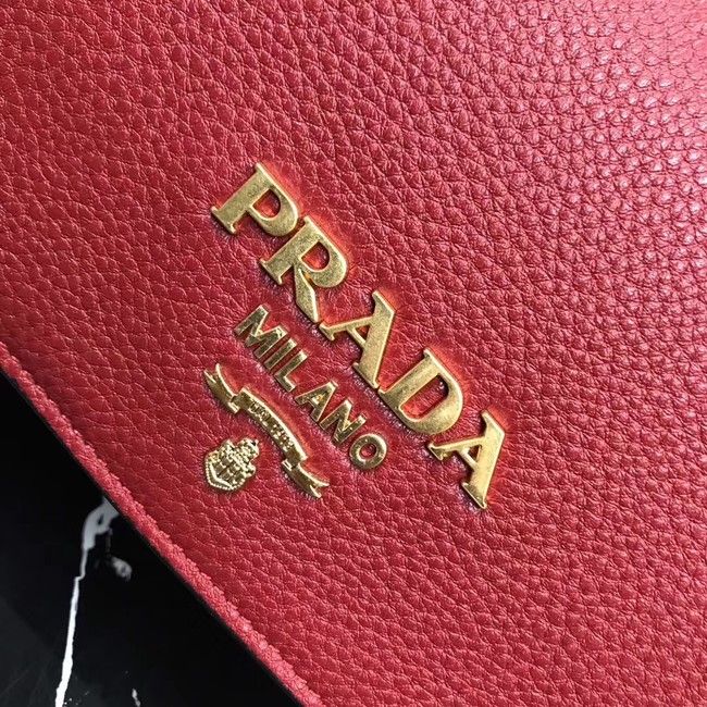 Prada calf leather shoulder bag 1BD102 red