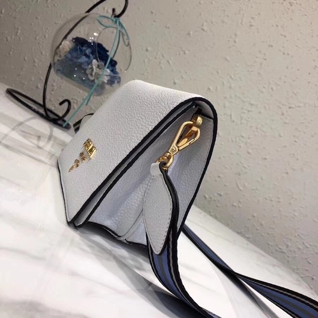 Prada calf leather shoulder bag 1BD102 white