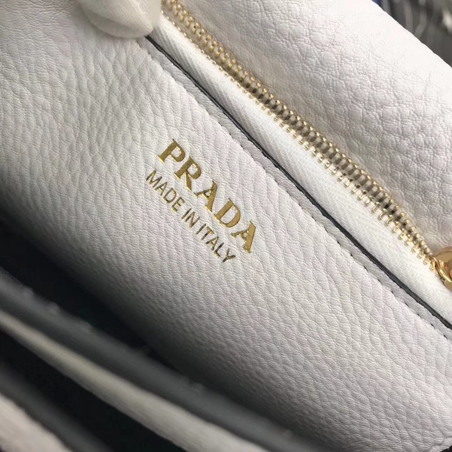 Prada calf leather shoulder bag 1BD102 white