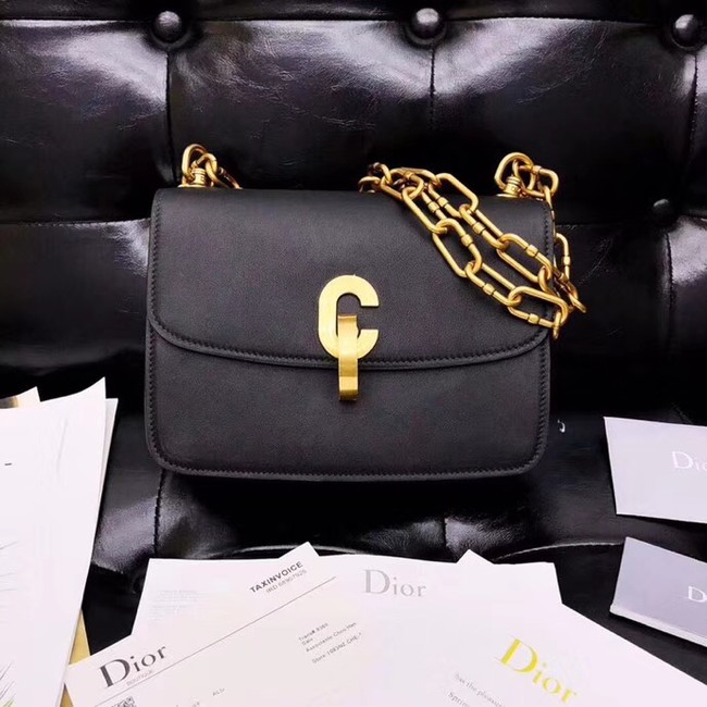 DIOR 21ST FLAP BAG IN BLACK LAMBSKIN