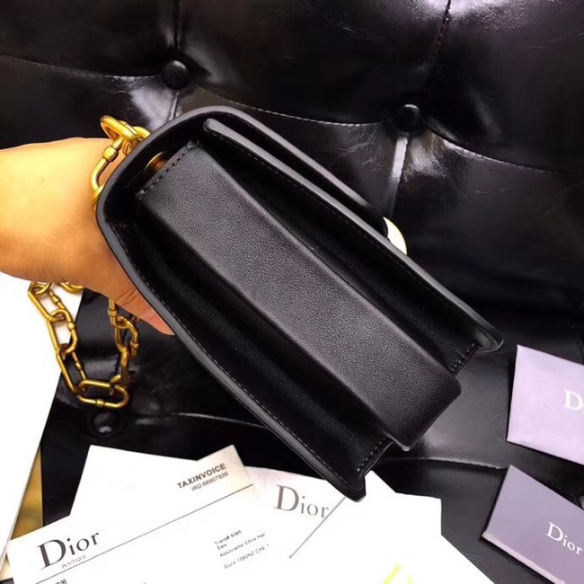 DIOR 21ST FLAP BAG IN BLACK LAMBSKIN