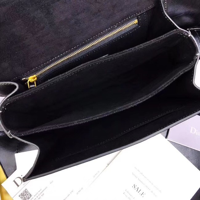 DIOR 21ST FLAP BAG IN BLACK LAMBSKIN