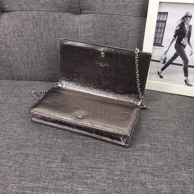 LADY DIOR CLUTCH CANNAGE LAMBSKIN S0204 Silver grey