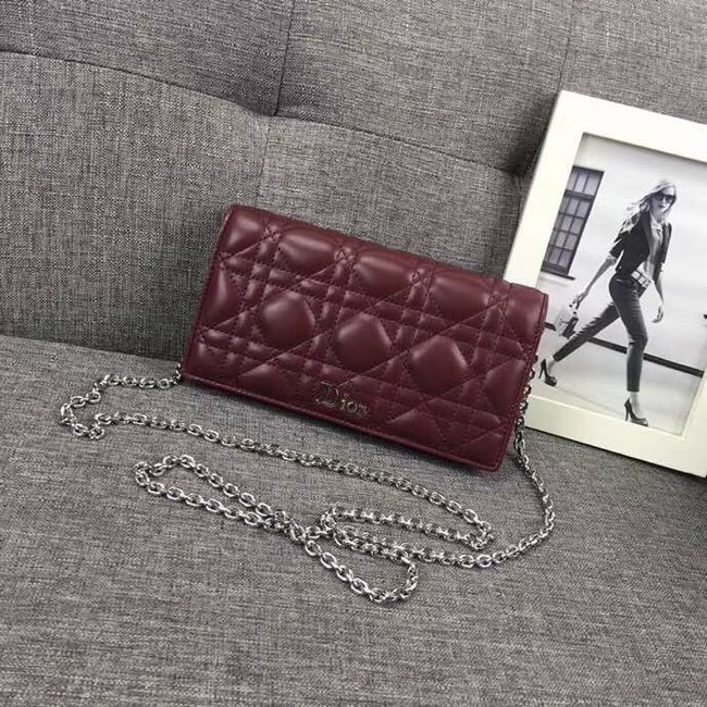 LADY DIOR CLUTCH CANNAGE LAMBSKIN S0204 fuchsia