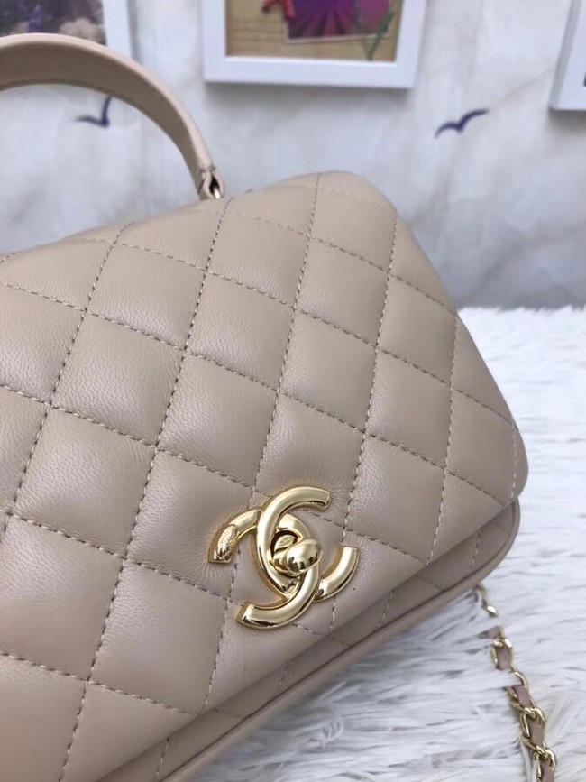 Chanel Original Lambskin Flap Bag with Top Handle A57069 apricot