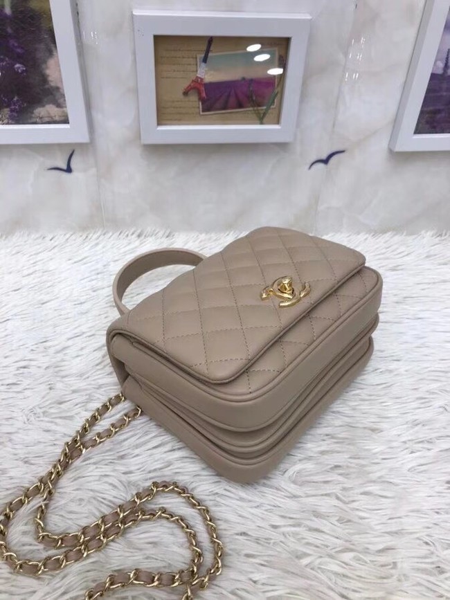 Chanel Original Lambskin Flap Bag with Top Handle A57069 apricot