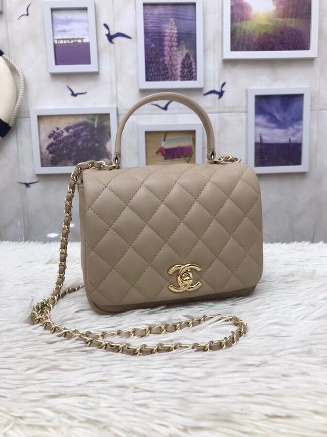 Chanel Original Lambskin Flap Bag with Top Handle A57069 apricot