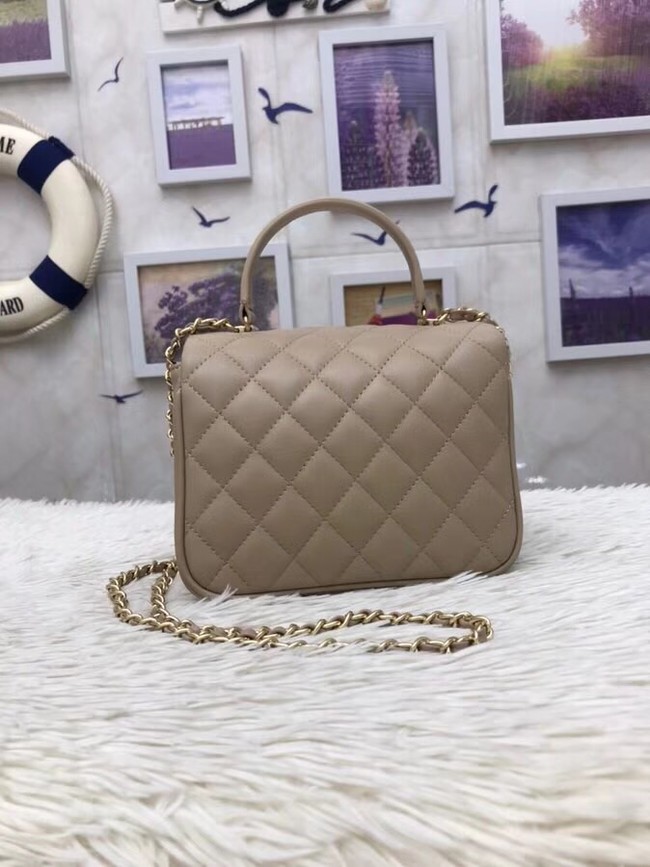 Chanel Original Lambskin Flap Bag with Top Handle A57069 apricot