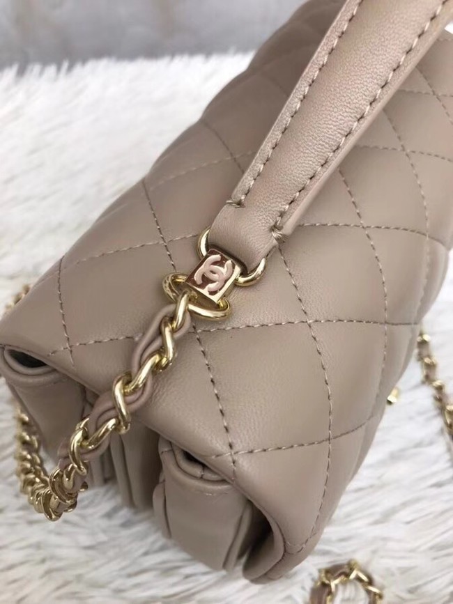 Chanel Original Lambskin Flap Bag with Top Handle A57069 apricot