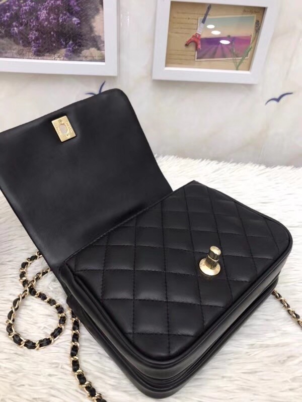 Chanel Original Lambskin Flap Bag with Top Handle A57069 black