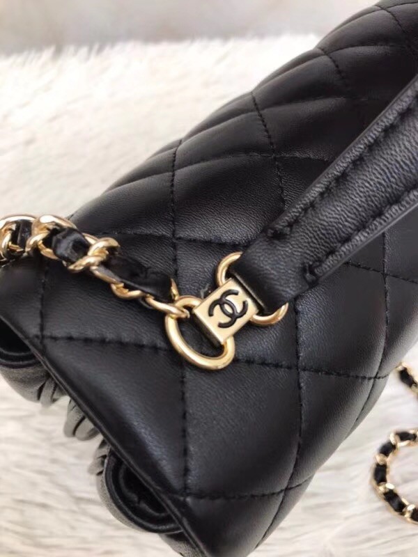 Chanel Original Lambskin Flap Bag with Top Handle A57069 black