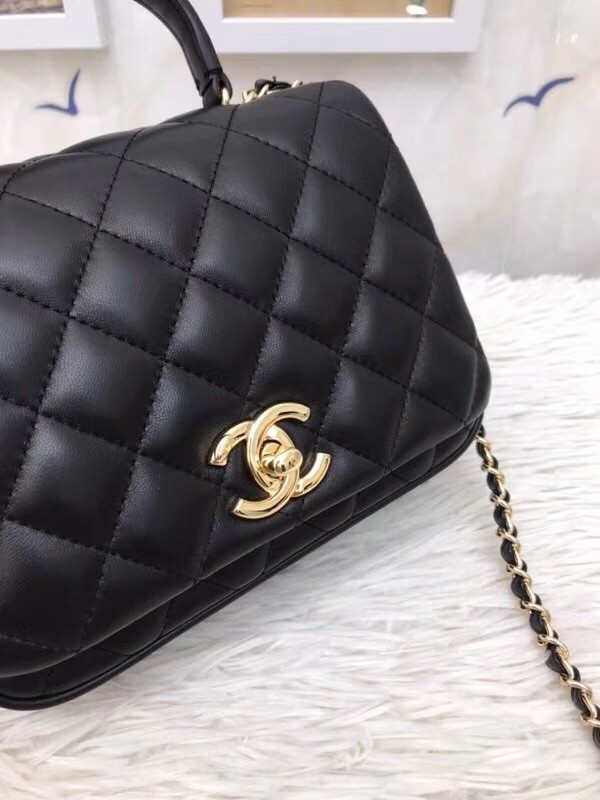 Chanel Original Lambskin Flap Bag with Top Handle A57069 black