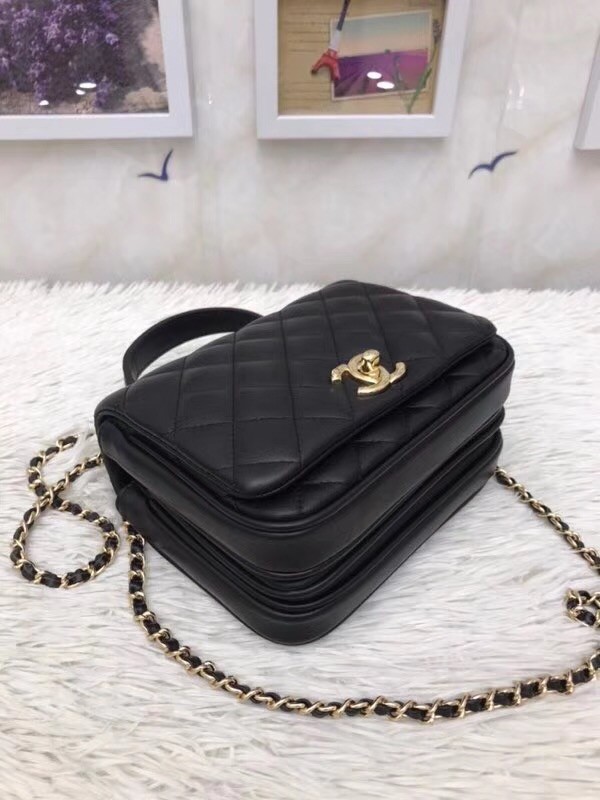Chanel Original Lambskin Flap Bag with Top Handle A57069 black